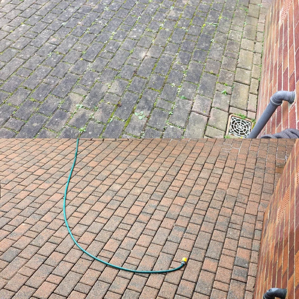 Driveway cleaning before and after